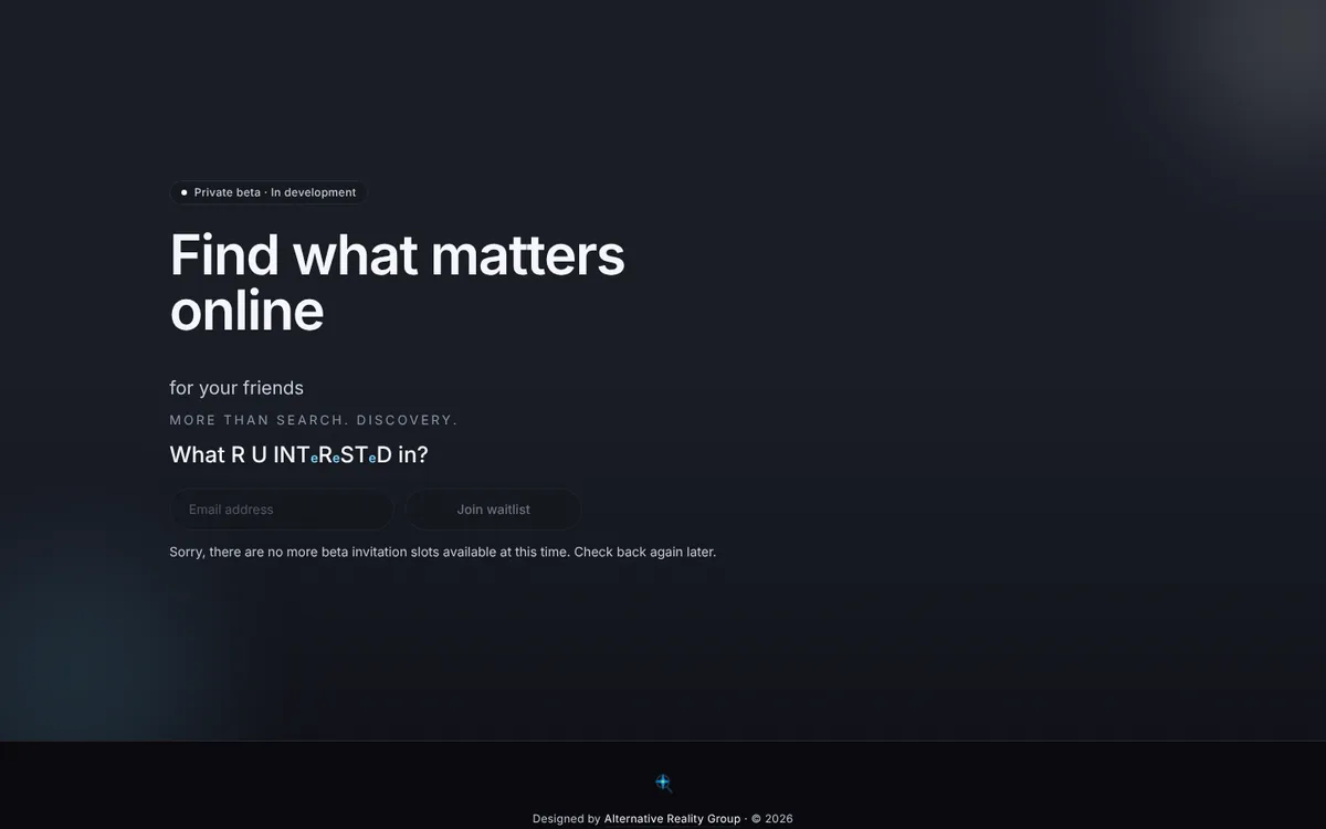 The R U Interested home page